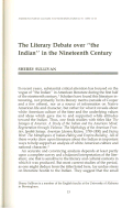 Cover page: The Literary Debate Over "the Indian" in the Nineteenth Century