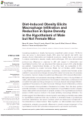 Cover page: Diet-Induced Obesity Elicits Macrophage Infiltration and Reduction in Spine Density in the Hypothalami of Male but Not Female Mice.