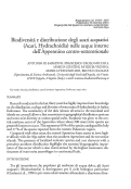 Cover page: Biodiversità e distribuzione degli acari acquatici (Acari, Hydrachnidia) nelle acque interne dell'Appennino centro-settentrionale