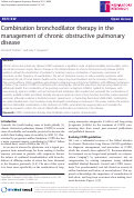 Cover page: Combination bronchodilator therapy in the management of chronic obstructive pulmonary disease