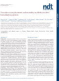 Cover page: Vascular access placement and mortality in elderly incident hemodialysis patients.