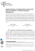 Cover page: Implementing an Organization-sponsored Sharing Platform to Build Employee Engagement