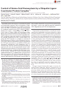 Cover page: Control of Amino Acid Homeostasis by a Ubiquitin Ligase-Coactivator Protein Complex*