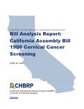 Cover page of Analysis of California Assembly Bill 1906: Cervical Cancer Screening
