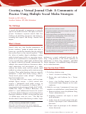 Cover page: Creating a Virtual Journal Club: A Community of Practice Using Multiple Social Media Strategies