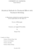 Cover page: Statistical Methods for Treatment Effects with Treatment Switching