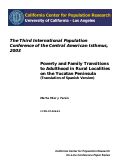 Cover page: Poverty and Family Transitions to Adulthood in Rural Localities on the Yucatan Peninsula (Translation of Spanish Version)