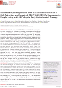 Cover page: Subclinical Cytomegalovirus DNA Is Associated with CD4 T Cell Activation and Impaired CD8 T Cell CD107a Expression in People Living with HIV despite Early Antiretroviral Therapy.