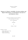 Cover page: Impacts of climate variability, decision-making and digital information on agricultural outcomes in sub-Saharan Africa