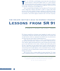 Cover page: The Private Sector's Role in Highway Finance: Lessons From SR 91