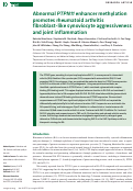 Cover page: Abnormal PTPN11 enhancer methylation promotes rheumatoid arthritis fibroblast-like synoviocyte aggressiveness and joint inflammation