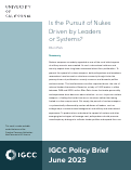 Cover page of Is the Pursuit of Nukes Driven by Leaders or Systems?