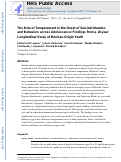 Cover page: The role of temperament in the onset of suicidal ideation and behaviors across adolescence: Findings from a 10-year longitudinal study of Mexican-origin youth.