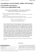 Cover page: Associations of work-family conflict with changes in metabolic risk factors: a four-year longitudinal study.