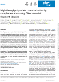 Cover page of High-throughput protein characterization by complementation using DNA barcoded fragment libraries