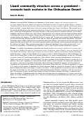 Cover page: Lizard community structure across a grassland - creosote bush ecotone in the Chihuahuan Desert