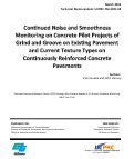 Cover page of Continued Noise and Smoothness Monitoring on Concrete Pilot Projects of Grind and Groove and Continuously Reinforced Concrete Pavements