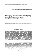 Cover page: Managing Tribal Assets: Developing Long-Term Strategic Plans