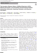 Cover page: The Association Between Adverse Childhood Experiences (ACEs), Bullying Victimization, and Internalizing and Externalizing Problems Among Early Adolescents: Examining Cumulative and Interactive Associations