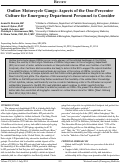 Cover page: Outlaw Motorcycle Gangs: Aspects of the One-Percenter Culture for Emergency Department Personnel to Consider