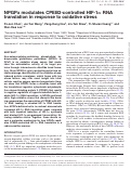 Cover page: NPGPx modulates CPEB2-controlled HIF-1α RNA translation in response to oxidative stress