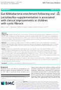 Cover page: Gut Bifidobacteria enrichment following oral Lactobacillus-supplementation is associated with clinical improvements in children with cystic fibrosis