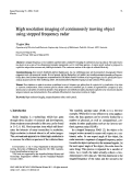 Cover page: High resolution imaging of continuously moving object using stepped frequency radar