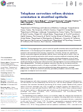 Cover page: Telophase correction refines division orientation in stratified epithelia