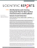 Cover page: Distributed Acoustic Sensing Using Dark Fiber for Near-Surface Characterization and Broadband Seismic Event Detection