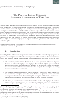 Cover page: The Powerful Role of Unproven  Economic Assumptions in Work Law