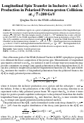 Cover page: Longitudinal spin transfer in inclusive Lambda and Lambda bar product ion in polarized 
proton-proton collisions at sqrt s = 200 GeV
