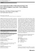 Cover page: Gene Expression Profile of Mesenchymal Stem Cells from Paired Umbilical Cord Units: Cord is Different from Blood