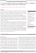 Cover page: Use of internal documents to investigate a tobacco company’s strategies to market snus in the United States