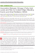 Cover page: Association Between Omega‐3 Fatty Acid Levels and Risk for Incident Major Bleeding Events and Atrial Fibrillation: MESA