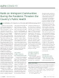 Cover page: Raids on Immigrant Communities During the Pandemic Threaten the Country’s Public Health