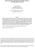 Cover page: Risk Aversion and Expected-Utility Theory:  A Calibration Theorem