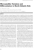 Cover page: Microsatellite Variation and Differentiation in North Atlantic Eels