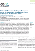 Cover page: Differential Expression Profiling of Microspores During the Early Stages of Isolated Microspore Culture Using the Responsive Barley Cultivar Gobernadora.