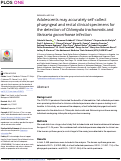 Cover page: Adolescents may accurately self-collect pharyngeal and rectal clinical specimens for the detection of Chlamydia trachomatis and Neisseria gonorrhoeae infection