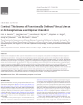 Cover page: Cortical Thickness of Functionally Defined Visual Areas in Schizophrenia and Bipolar Disorder.