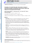 Cover page: Evaluation of a Health Education Intervention to Improve Parental Knowledge and Attitudes About Chronic Stress and Depression Among Head Start Families.