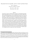 Cover page: Household Need for Liquidity and the Credit Card Debt Puzzle