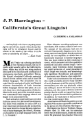 Cover page: J. P. Harrington - California's Great Linguist