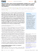 Cover page: Physical and in silico immunopeptidomic profiling of a cancer antigen prostatic acid phosphatase reveals targets enabling TCR isolation