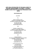 Cover page: Applying Integrated ITS Technologies to Parking Management Systems: A Transit-Based Case Study in the San Francisco Bay Area