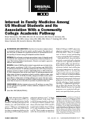 Cover page: Interest in Family Medicine Among US Medical Students and Its Association With a Community College Academic Pathway.