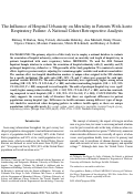 Cover page: The Influence of Hospital Urbanicity on Mortality in Patients With Acute Respiratory Failure: A National Cohort Retrospective Analysis.