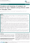 Cover page: Prevalence and clustering of metabolic risk factors for Type 2 Diabetes among Chinese adults in Shanghai, China