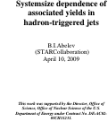 Cover page: Systemsize dependence of associated yields in hadron-triggered jets