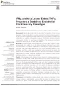 Cover page: IFNγ, and to a Lesser Extent TNFα, Provokes a Sustained Endothelial Costimulatory Phenotype